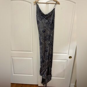 Handmade satin patterned maxi dress